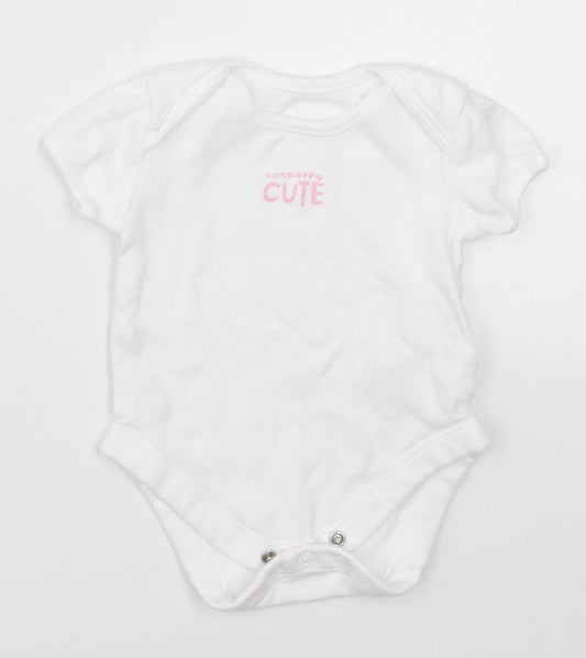 George Girls White   Babygrow One-Piece Size 3-6 Months  - Completely Cute