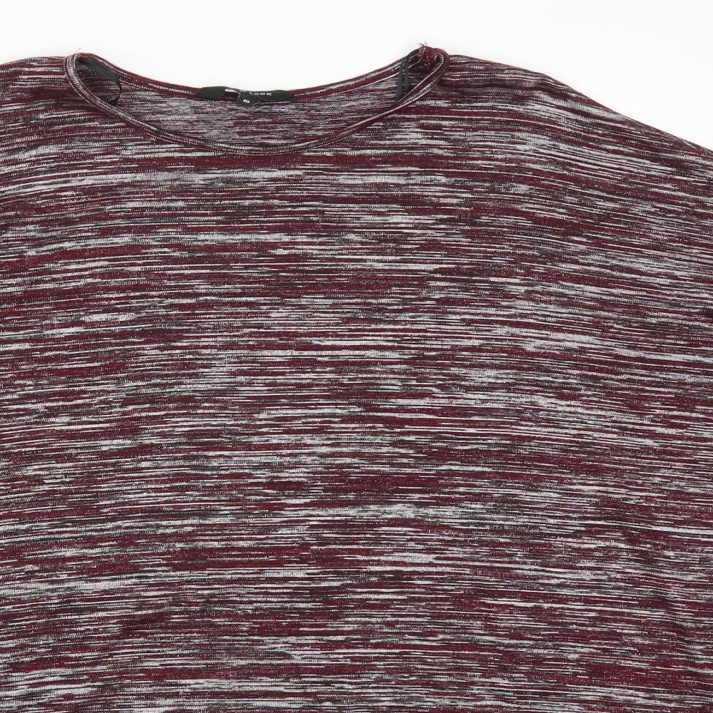New Look Womens Red   Basic T-Shirt Size 10  - Asymmetric Hem