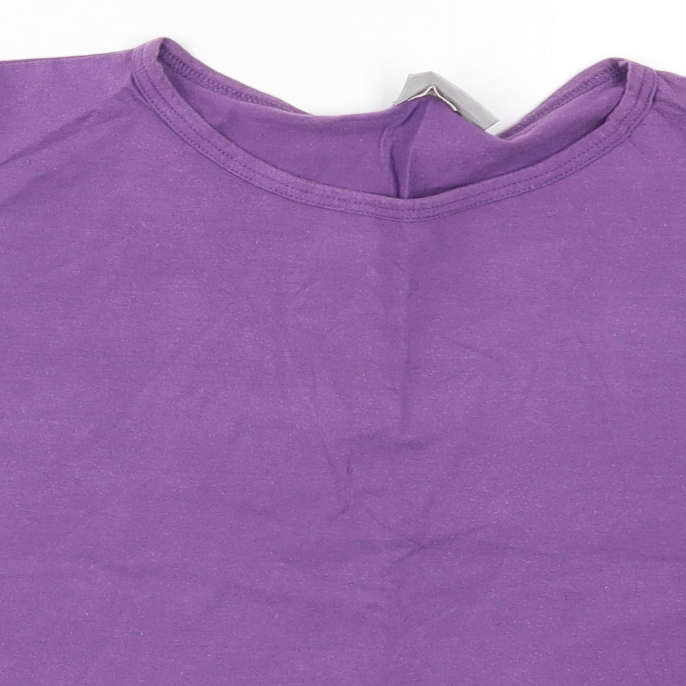 Back to Basix Womens Purple   Basic T-Shirt Size 16
