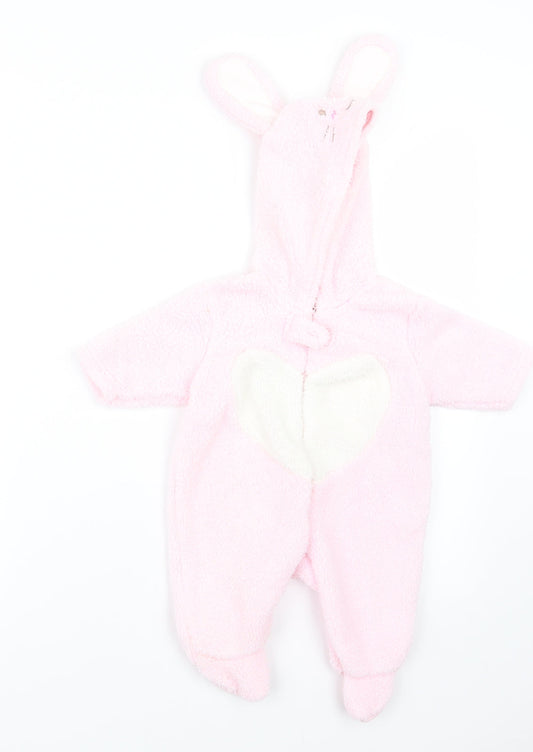 Earlydays Girls Pink Geometric  Babydoll One Piece Size 0-3 Months
