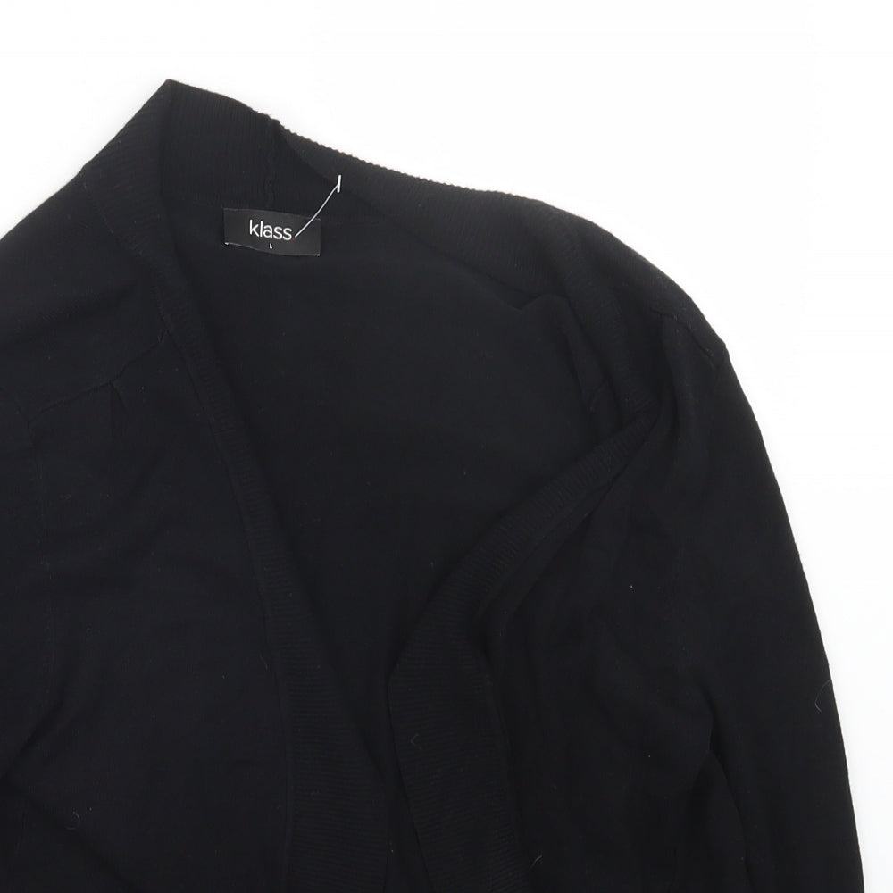 Klass Womens Black  Knit Cardigan Jumper Size L