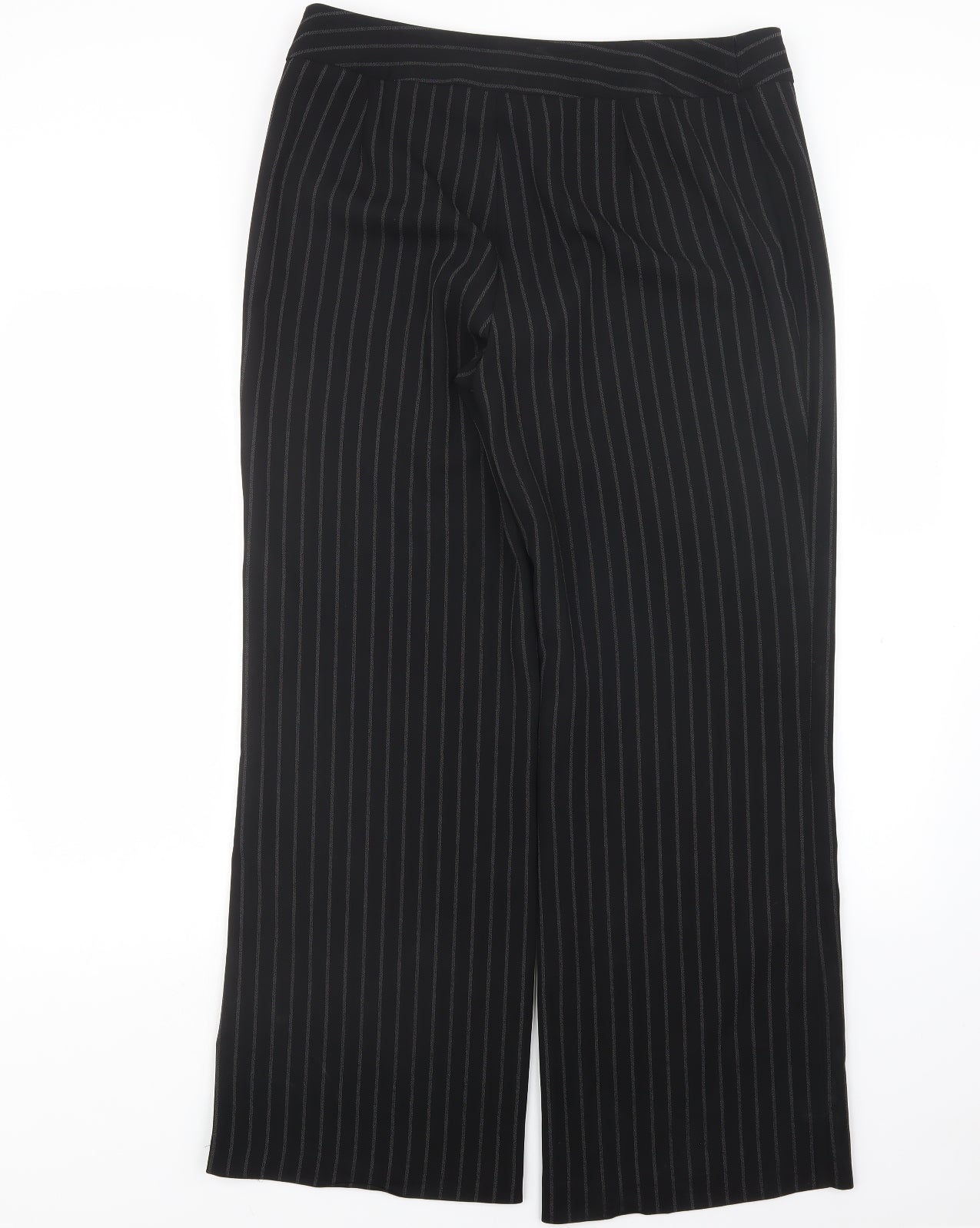 Marks and Spencer Womens Black Striped  Trousers  Size 16 L31 in