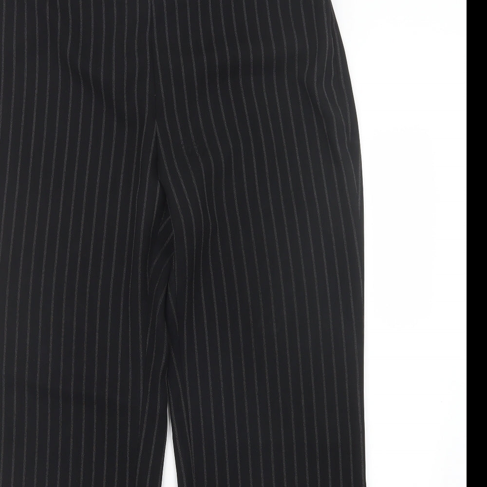 Marks and Spencer Womens Black Striped  Trousers  Size 16 L31 in