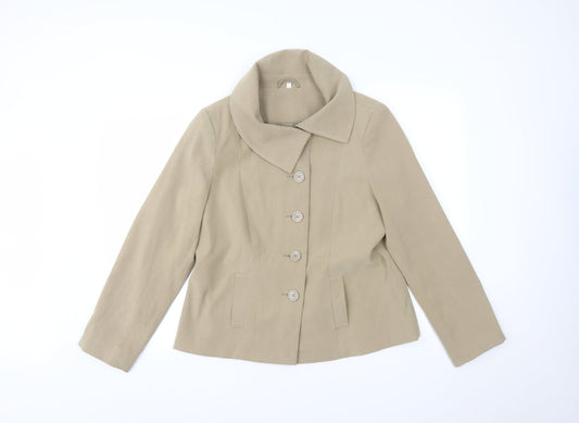 EWM Womens Beige   Jacket Blazer Size 14