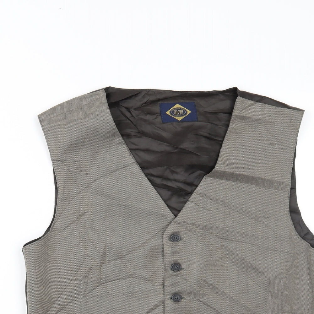 Elkvu Mens Brown   Jacket Suit Waistcoat Size 36