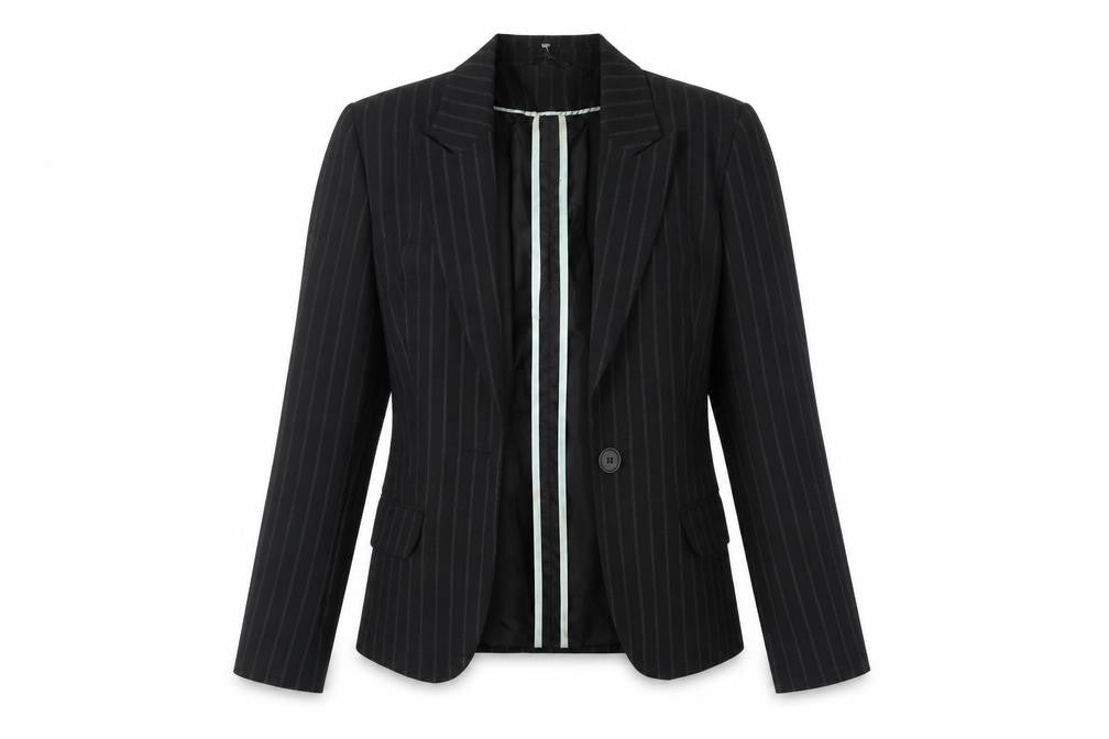 New Look Womens Black Striped  Jacket Blazer Size 12