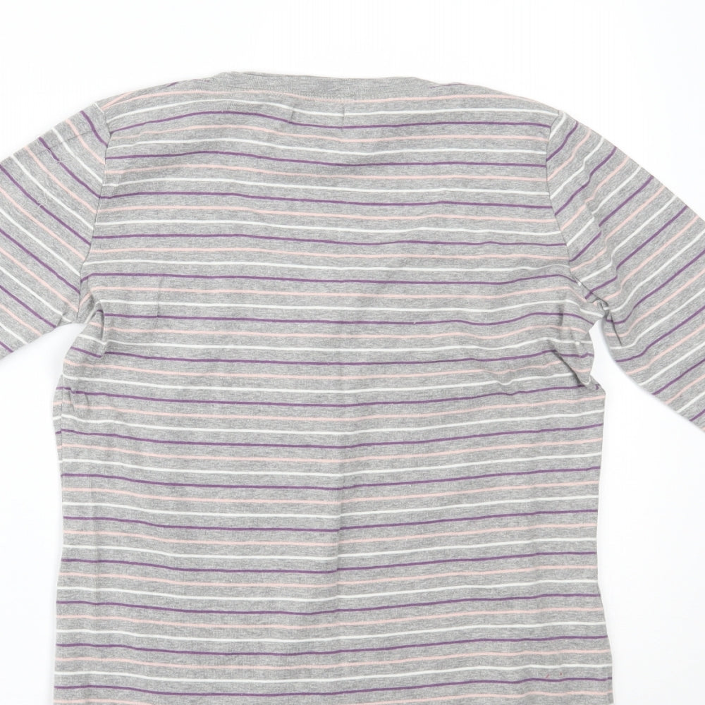 Papaya Womens Green Striped  Basic Blouse Size 14