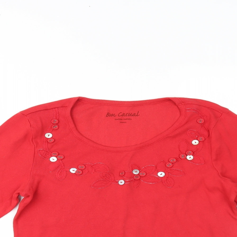 Bm Casual Womens Red   Basic Blouse Size S