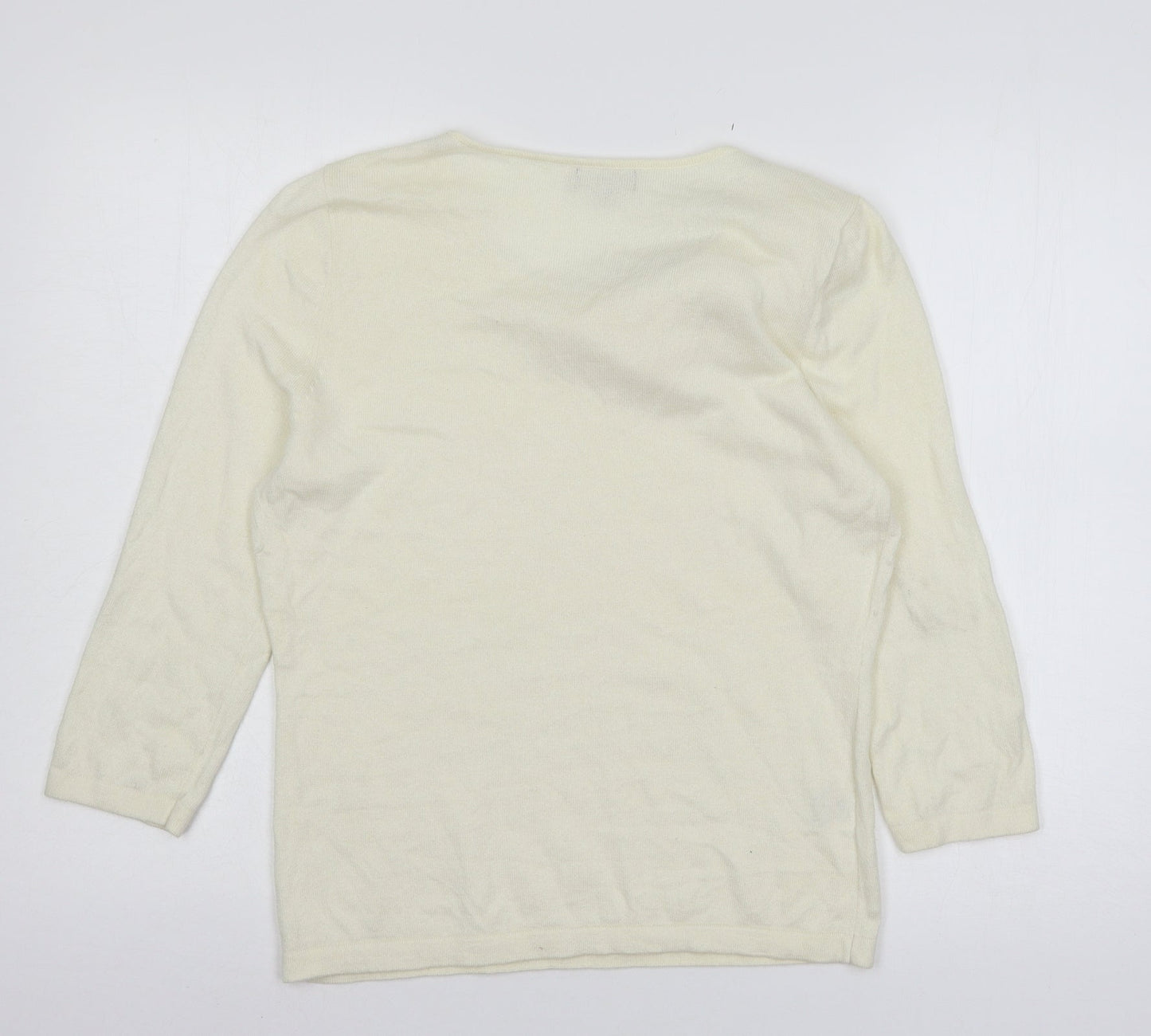 Soon Womens Ivory  Knit Pullover Jumper Size 14