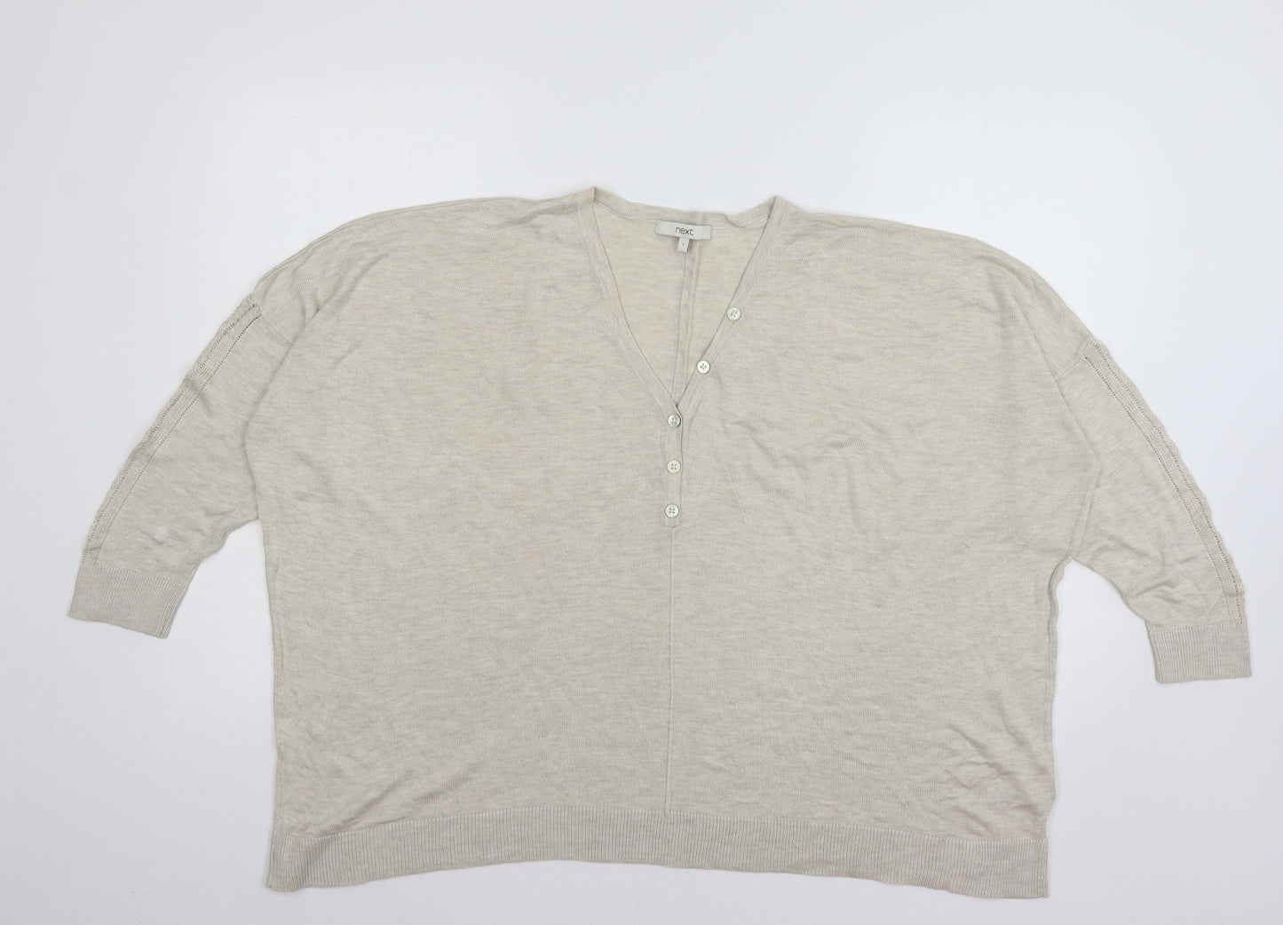 NEXT Womens Beige  Knit Pullover Jumper Size L