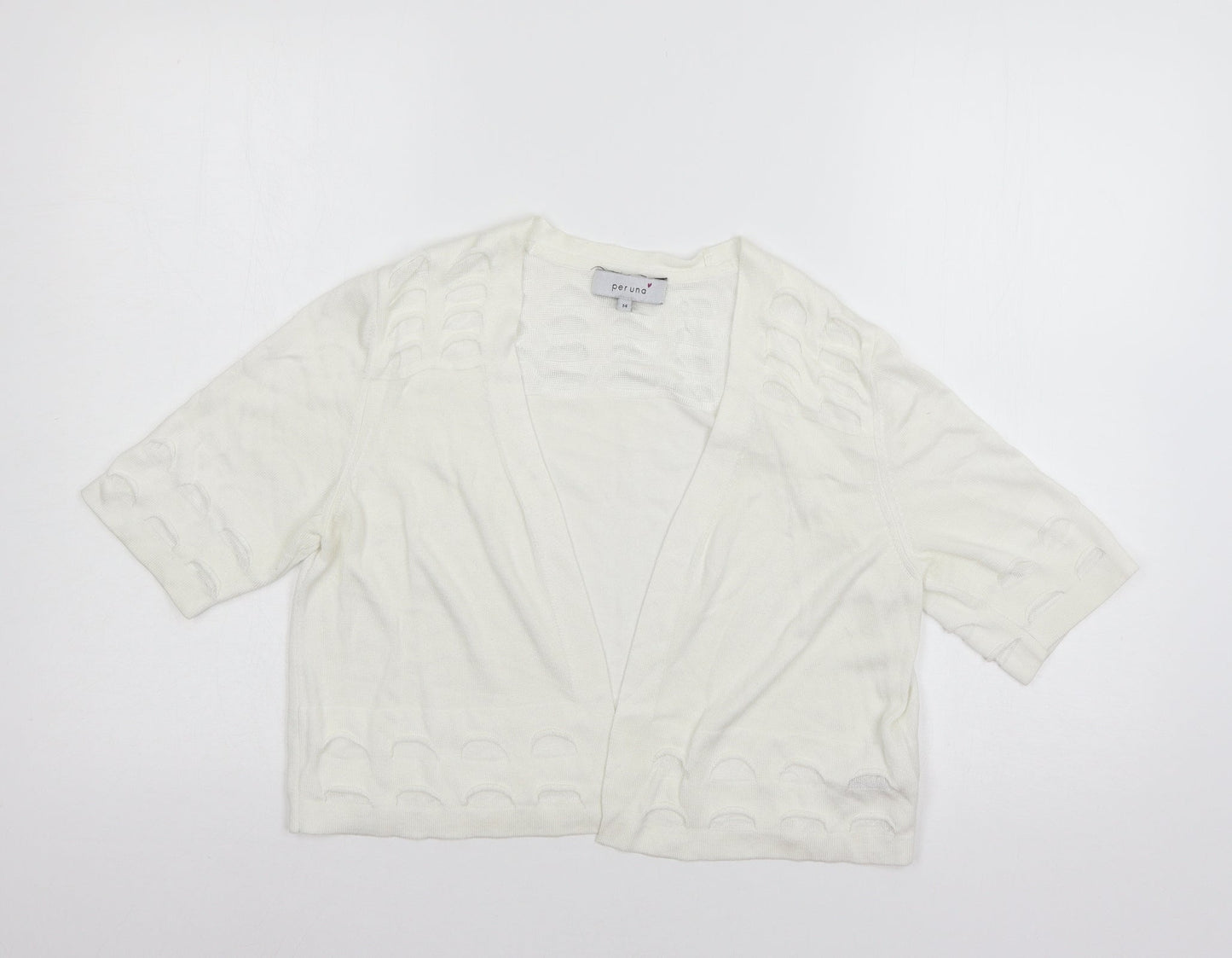 Per Una Womens White  Knit Shrug Jumper Size 14