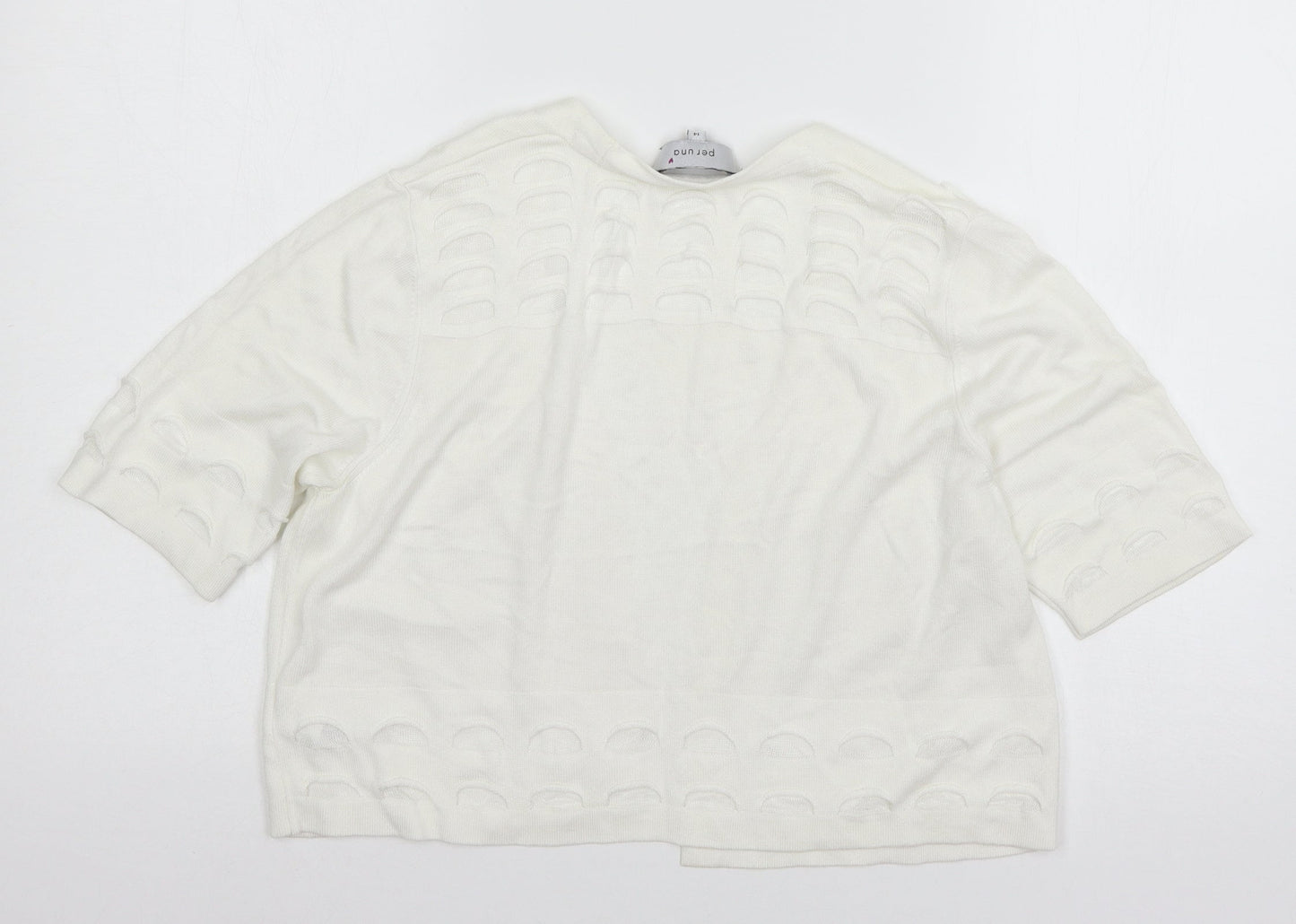 Per Una Womens White  Knit Shrug Jumper Size 14