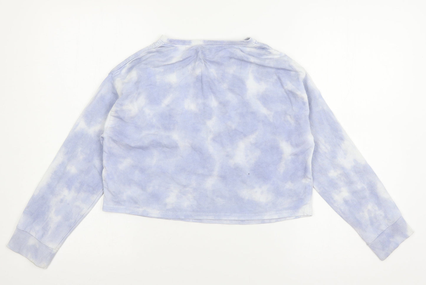 NEXT Girls Blue Geometric Jersey Pullover Sweatshirt Size 11 Years  - Tie Dye