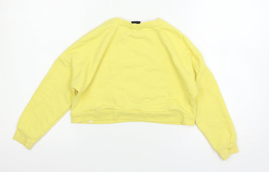 Disney Girls Yellow  Jersey Pullover Sweatshirt Size 7-8 Years  - Mickey Mouse