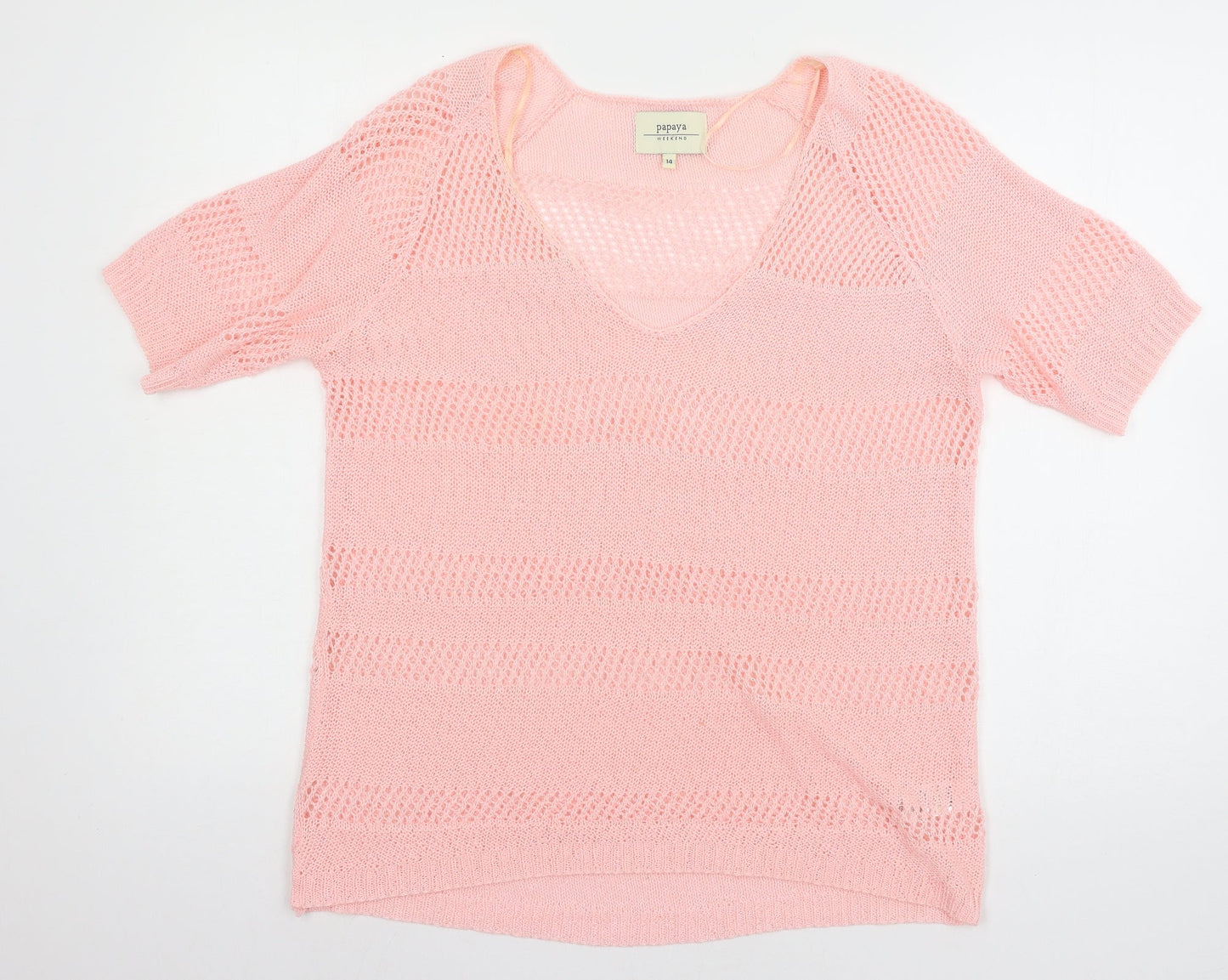 Papaya Womens Pink  Knit Pullover Jumper Size 14