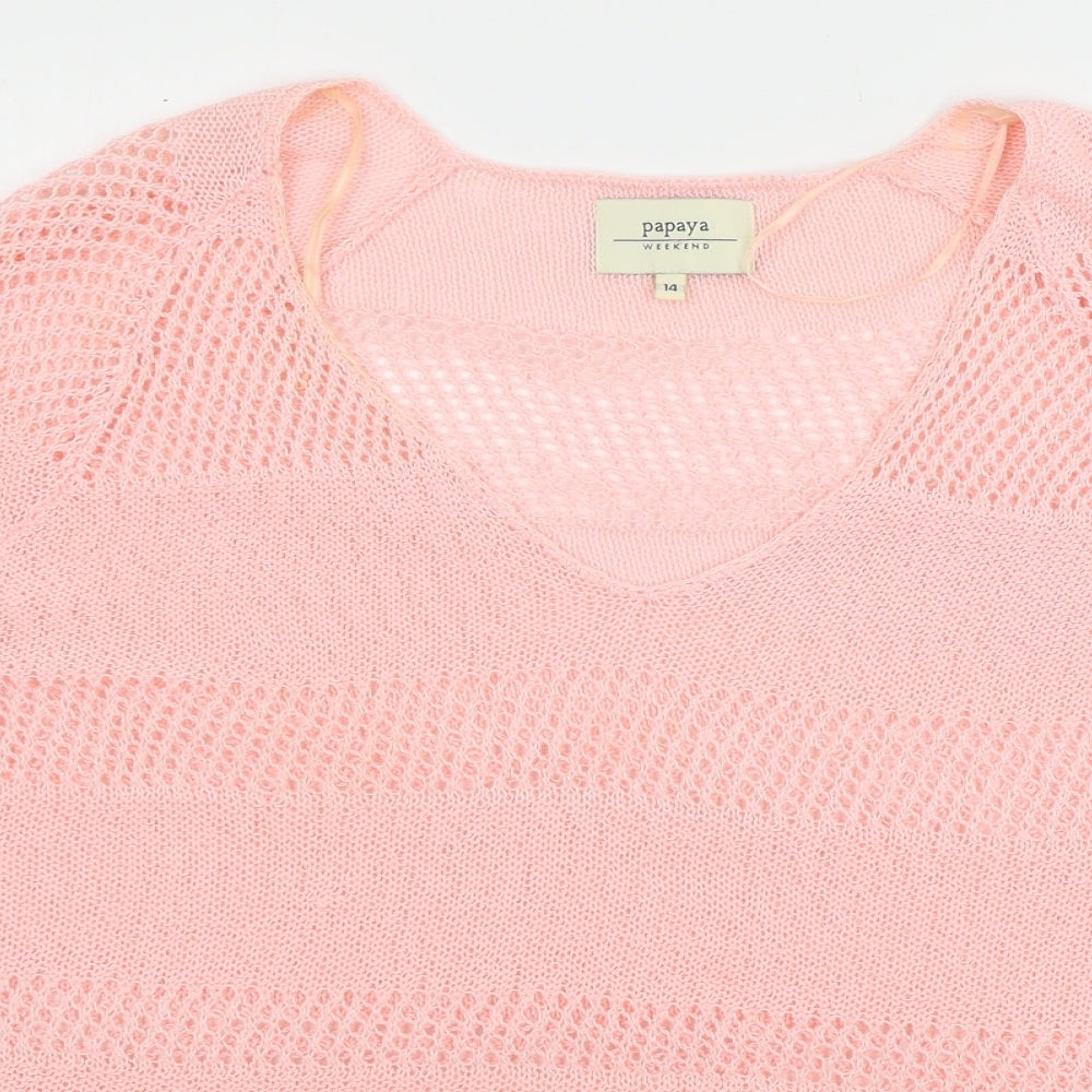 Papaya Womens Pink  Knit Pullover Jumper Size 14