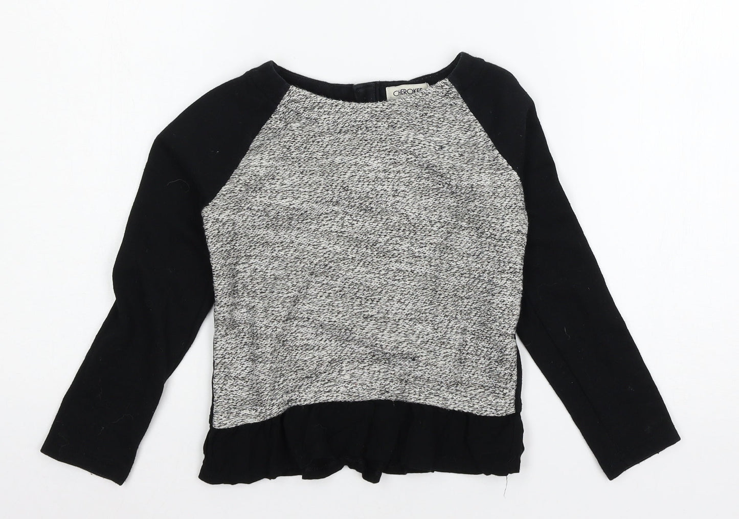 Cherokee Girls Black  Jersey Pullover Sweatshirt Size 6 Years
