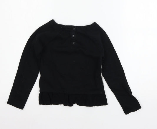 Cherokee Girls Black  Jersey Pullover Sweatshirt Size 6 Years