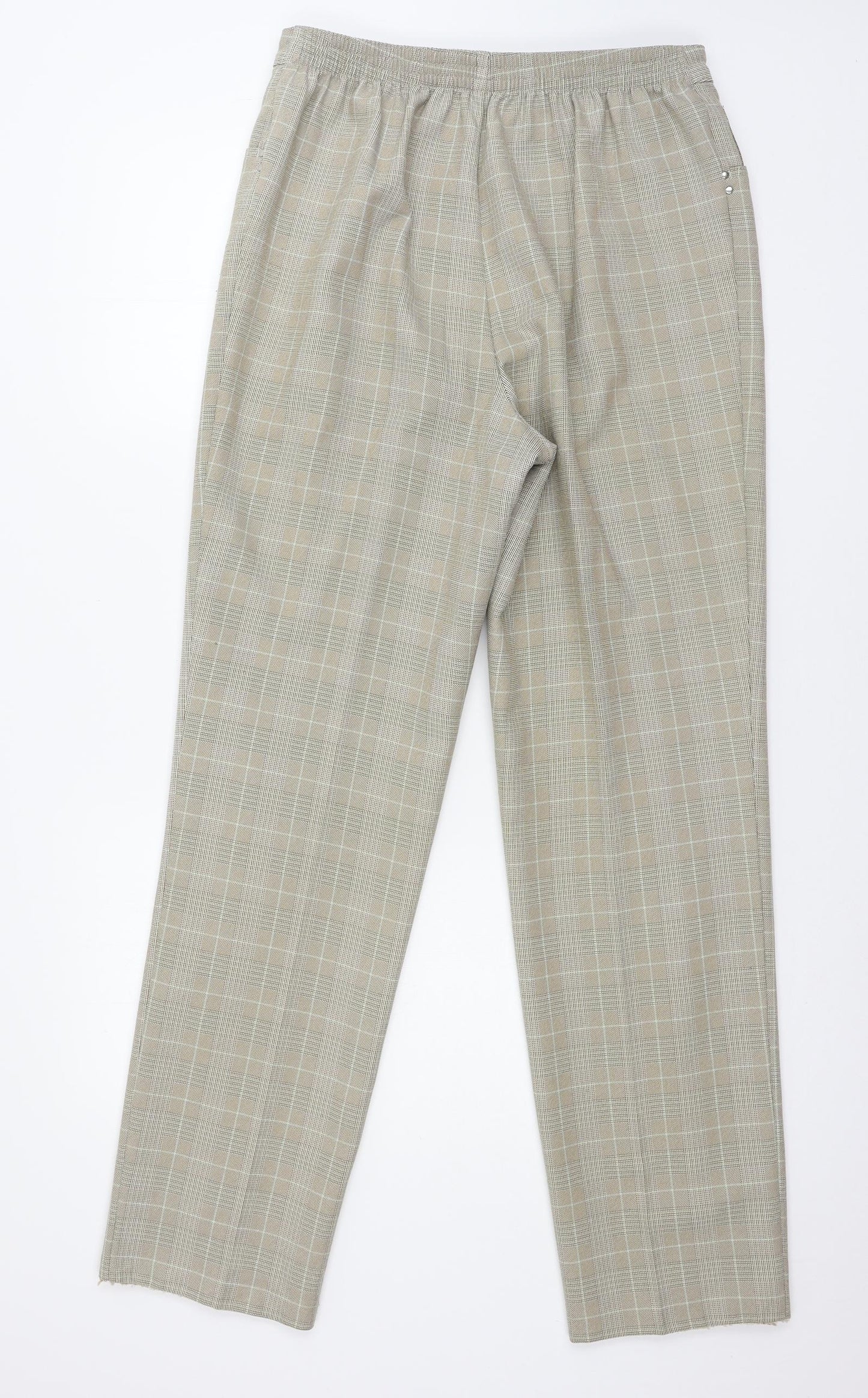 MArks Womens Beige Check  Trousers  Size 12 L30 in