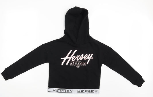 Beck & Hersey Girls Black   Pullover Hoodie Size 10-11 Years
