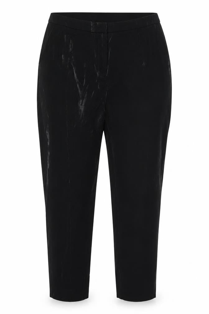 Front view of Linea women’s black chino trousers, size UK 12, 25-inch leg