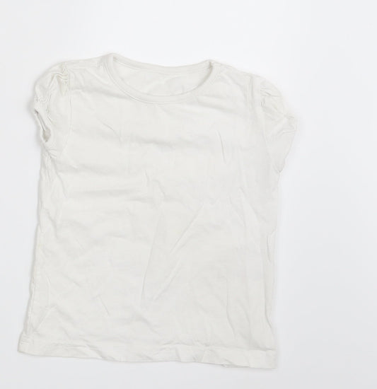 George Girls White   Basic T-Shirt Size 4-5 Years