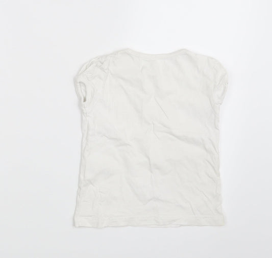 George Girls White   Basic T-Shirt Size 4-5 Years