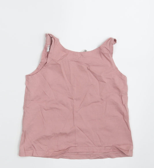 H&M Girls Pink Animal Print  Basic Tank Size 4-5 Years  - Butterfly