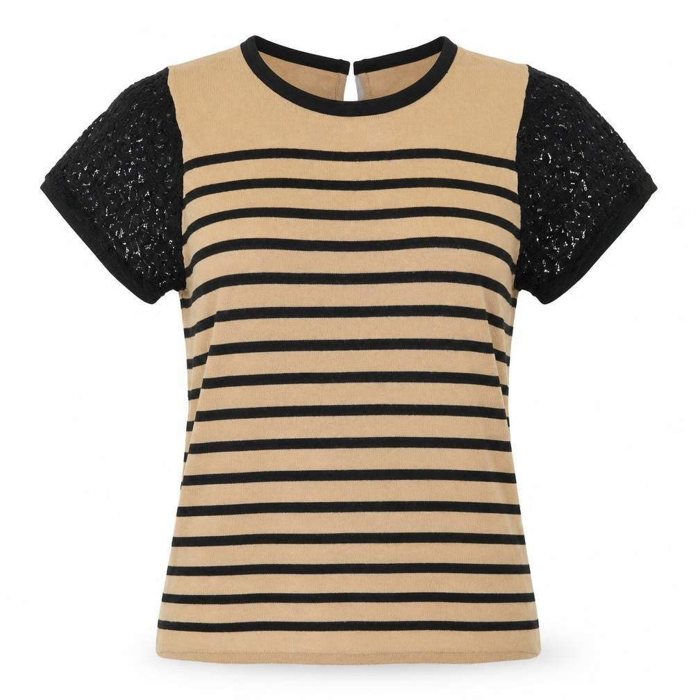 M&S Womens Brown Striped  Pullover Jumper One Size