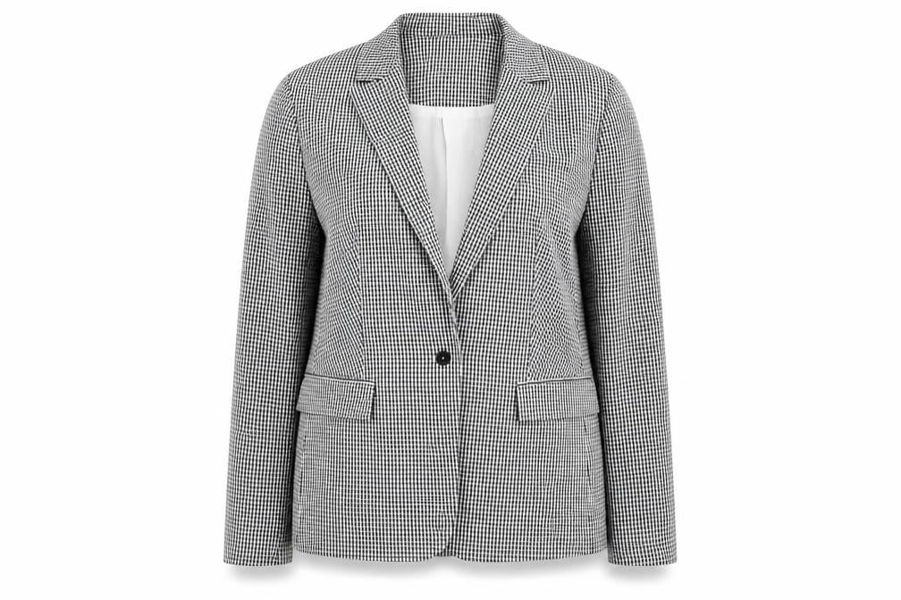 Marks and Spencer Womens Black Check  Jacket Blazer Size 14