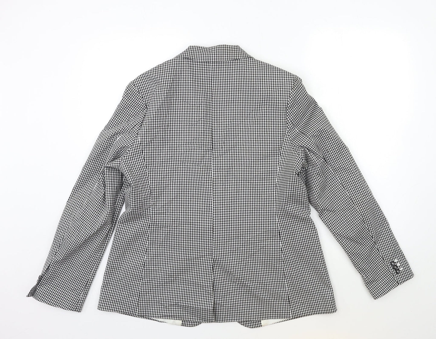 Marks and Spencer Womens Black Check  Jacket Blazer Size 14