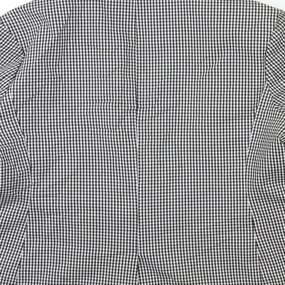 Marks and Spencer Womens Black Check  Jacket Blazer Size 14