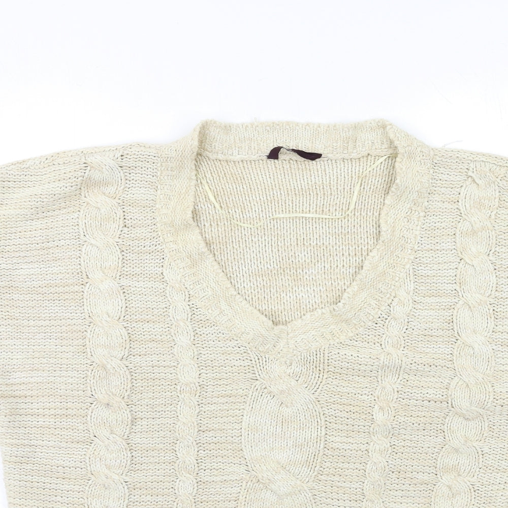 Evans Womens Beige  Knit Pullover Jumper Size 14