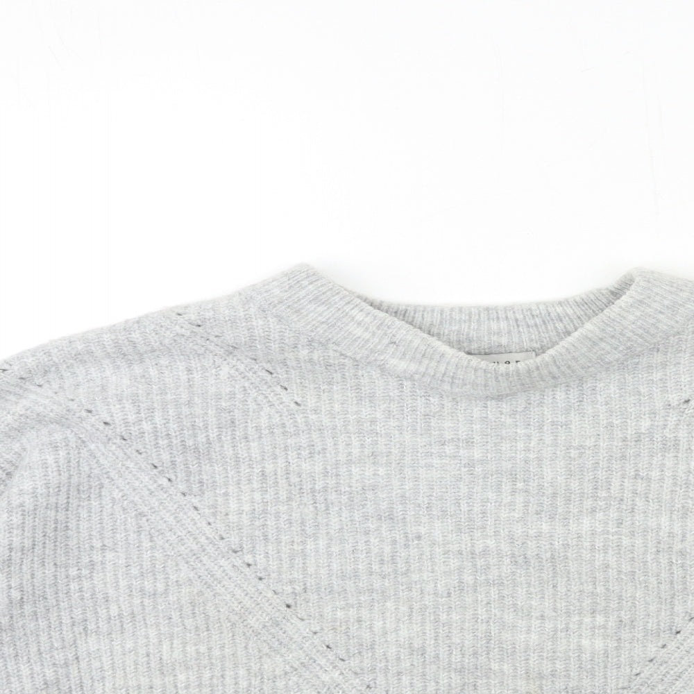 Topshop Womens Grey  Knit Pullover Jumper Size S