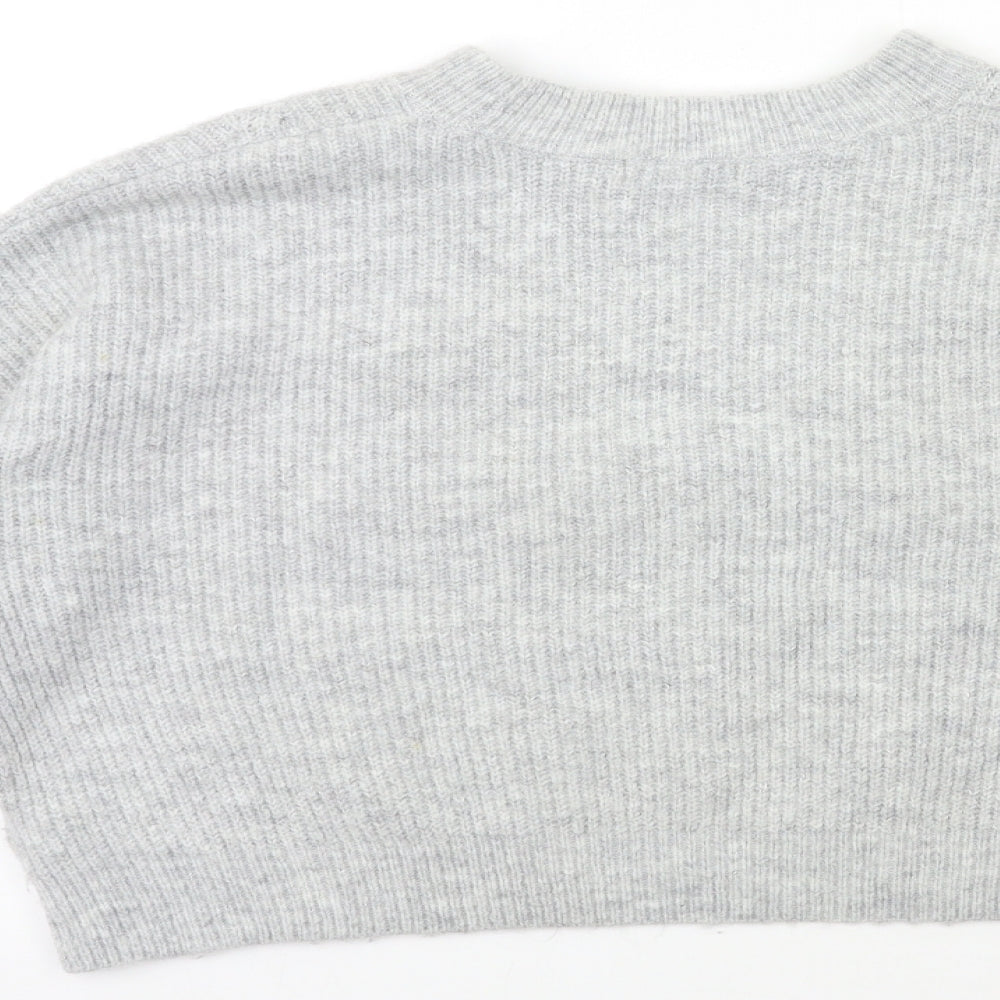 Topshop Womens Grey  Knit Pullover Jumper Size S