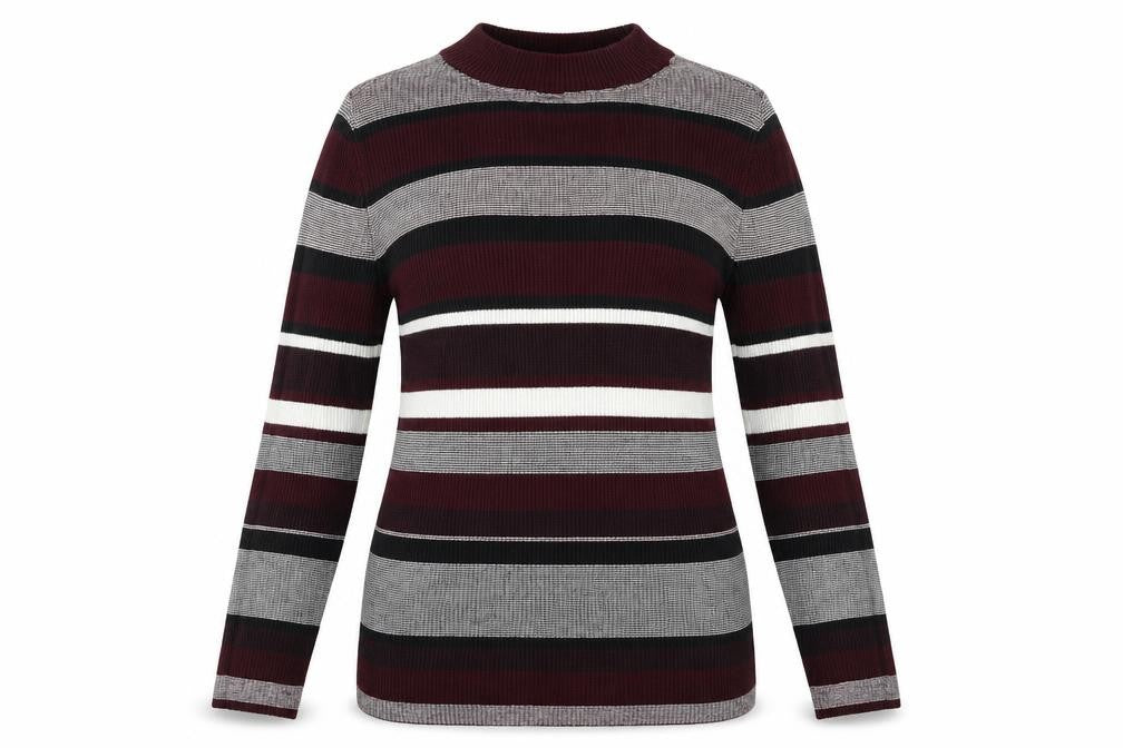 New Look Womens Purple Striped Knit Pullover Jumper Size 12
