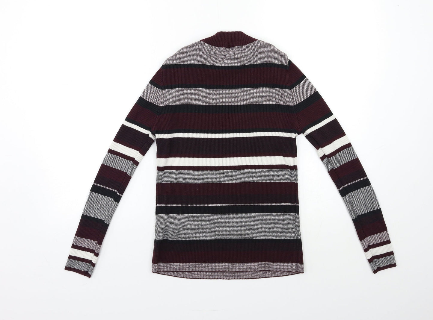 New Look Womens Purple Striped Knit Pullover Jumper Size 12