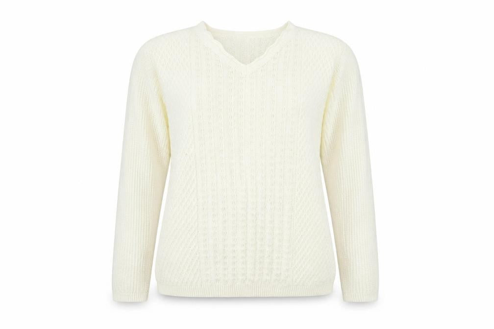 isle Womens Beige  Knit Pullover Jumper Size 14