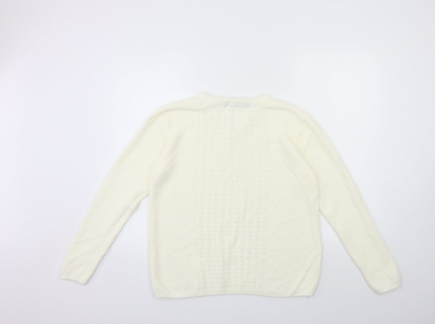 isle Womens Beige  Knit Pullover Jumper Size 14