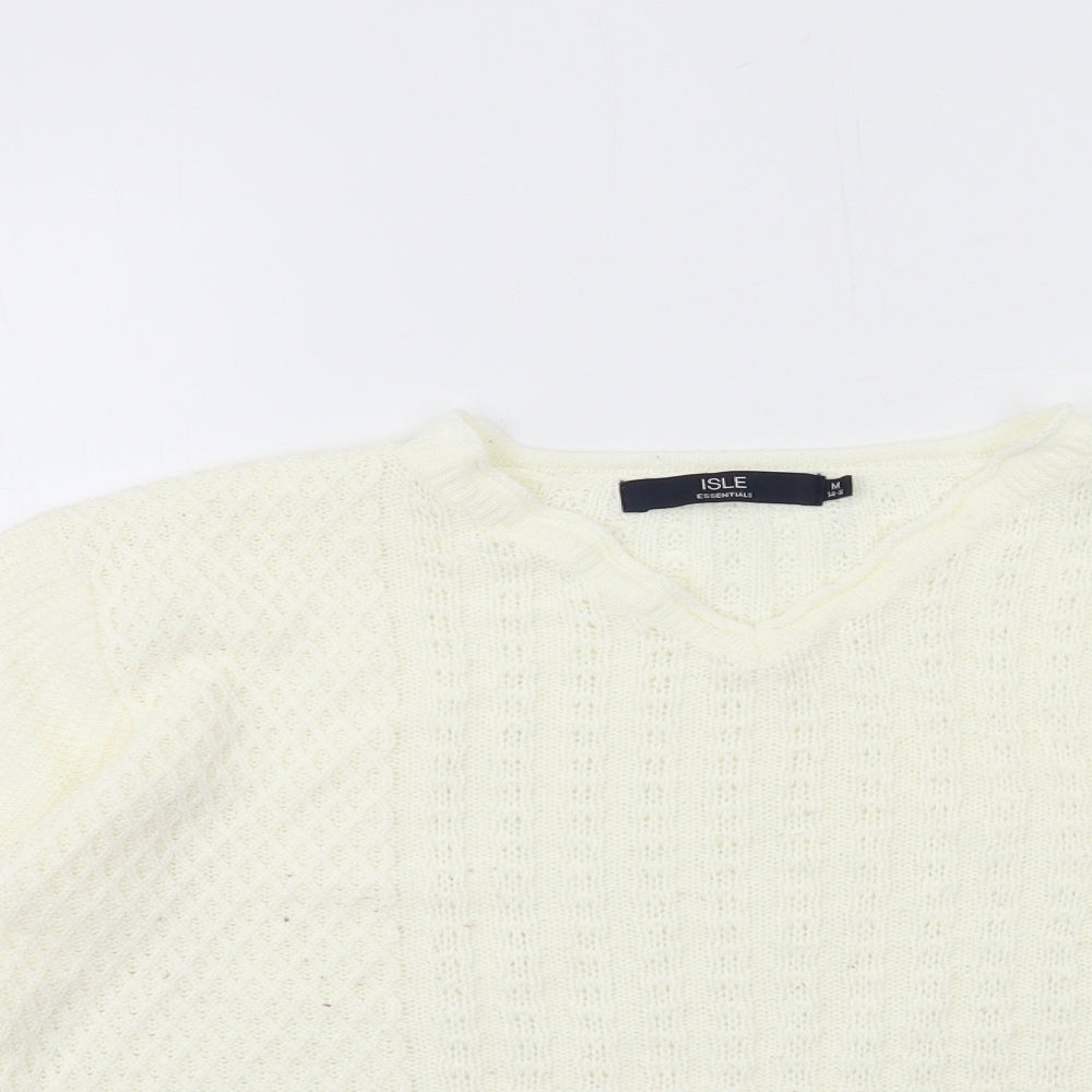 isle Womens Beige  Knit Pullover Jumper Size 14