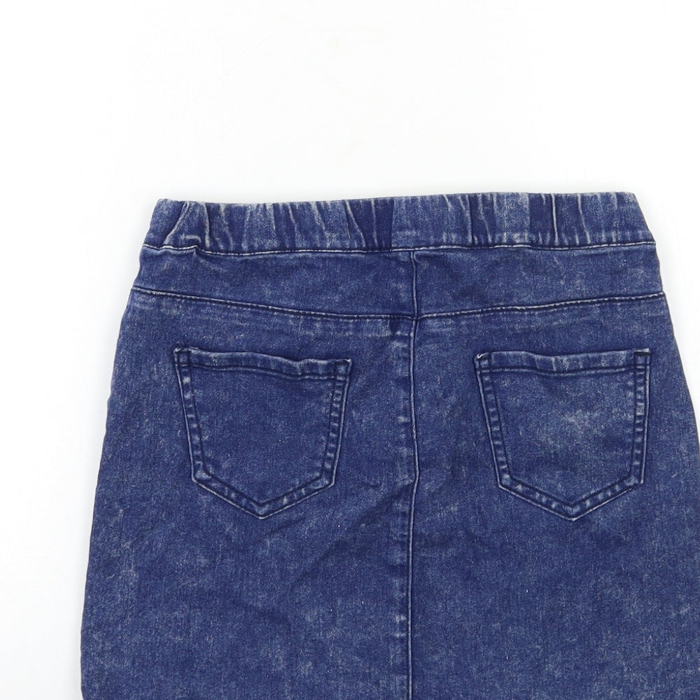 Denim & Co. Womens Blue  Denim Mini Skirt Size 8