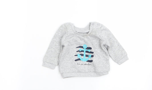 Matalan Boys Grey   Pullover Jumper Size 0-3 Months