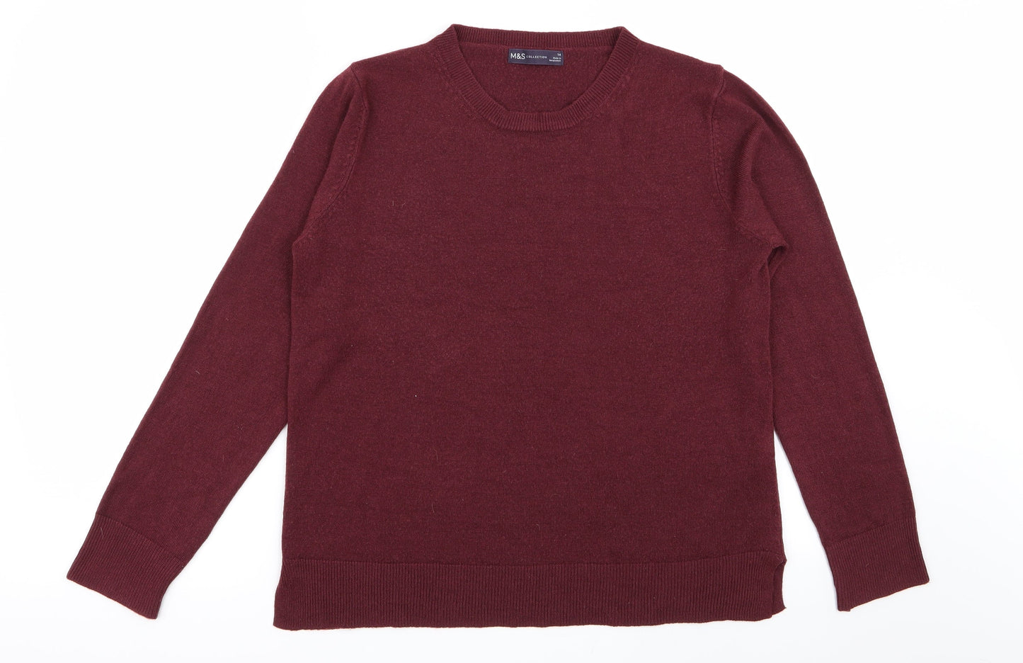 M&S Womens Red   Pullover Jumper Size 14