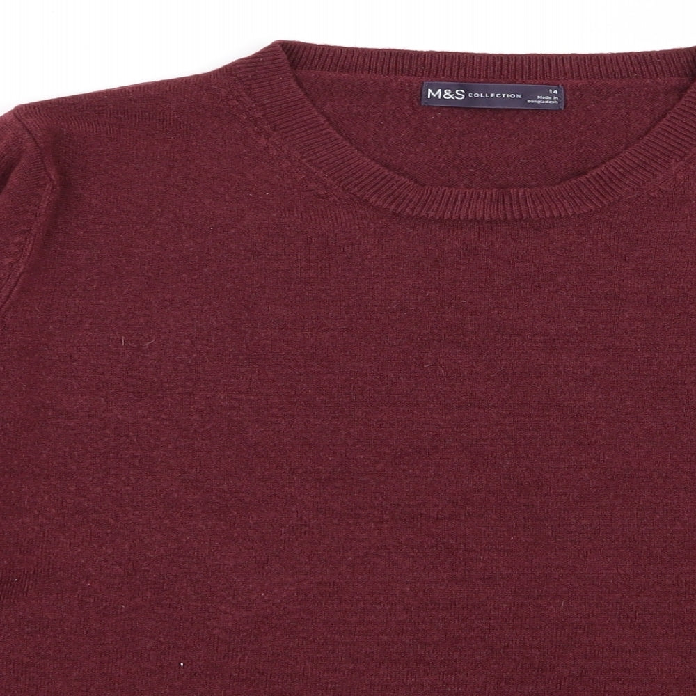 M&S Womens Red   Pullover Jumper Size 14