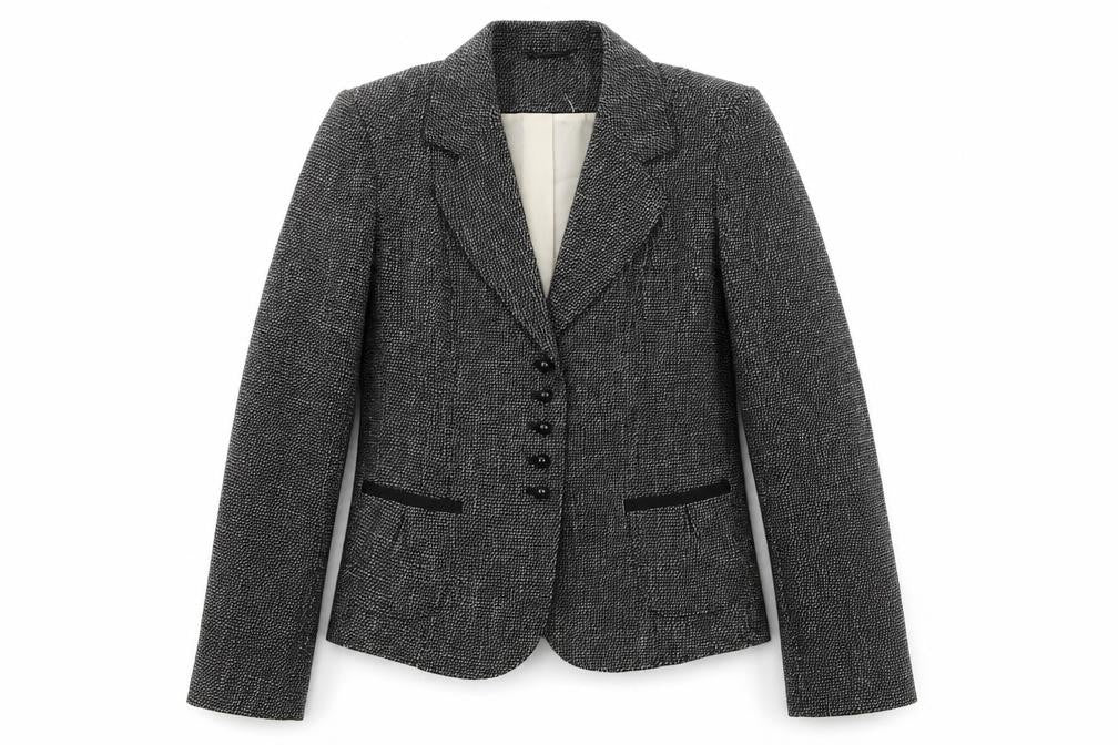M&S Womens Black Geometric  Jacket Blazer Size 10