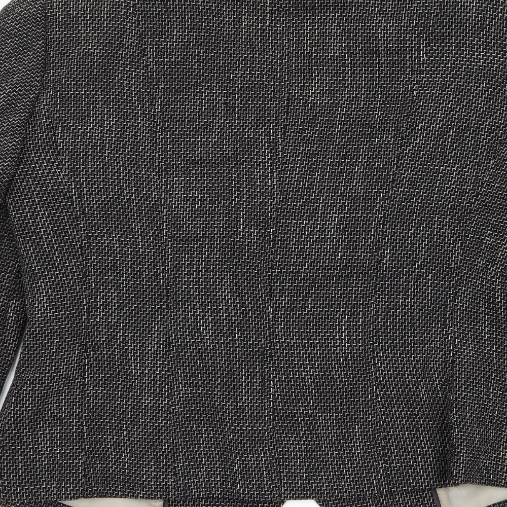 M&S Womens Black Geometric  Jacket Blazer Size 10