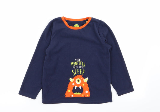 Primark Boys Blue Solid   Pyjama Top Size 5-6 Years