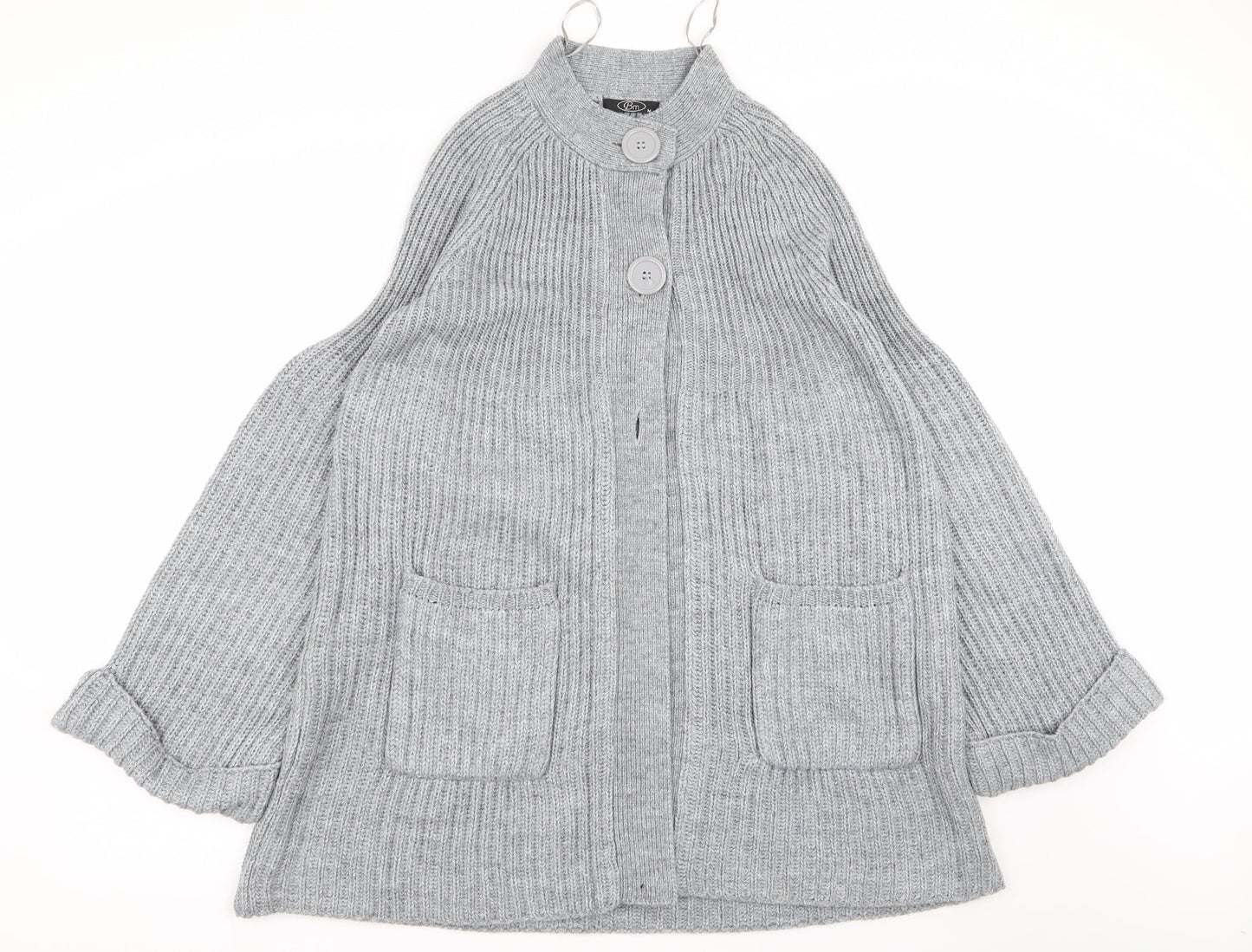 BM Womens Grey   Cardigan Jumper Size M