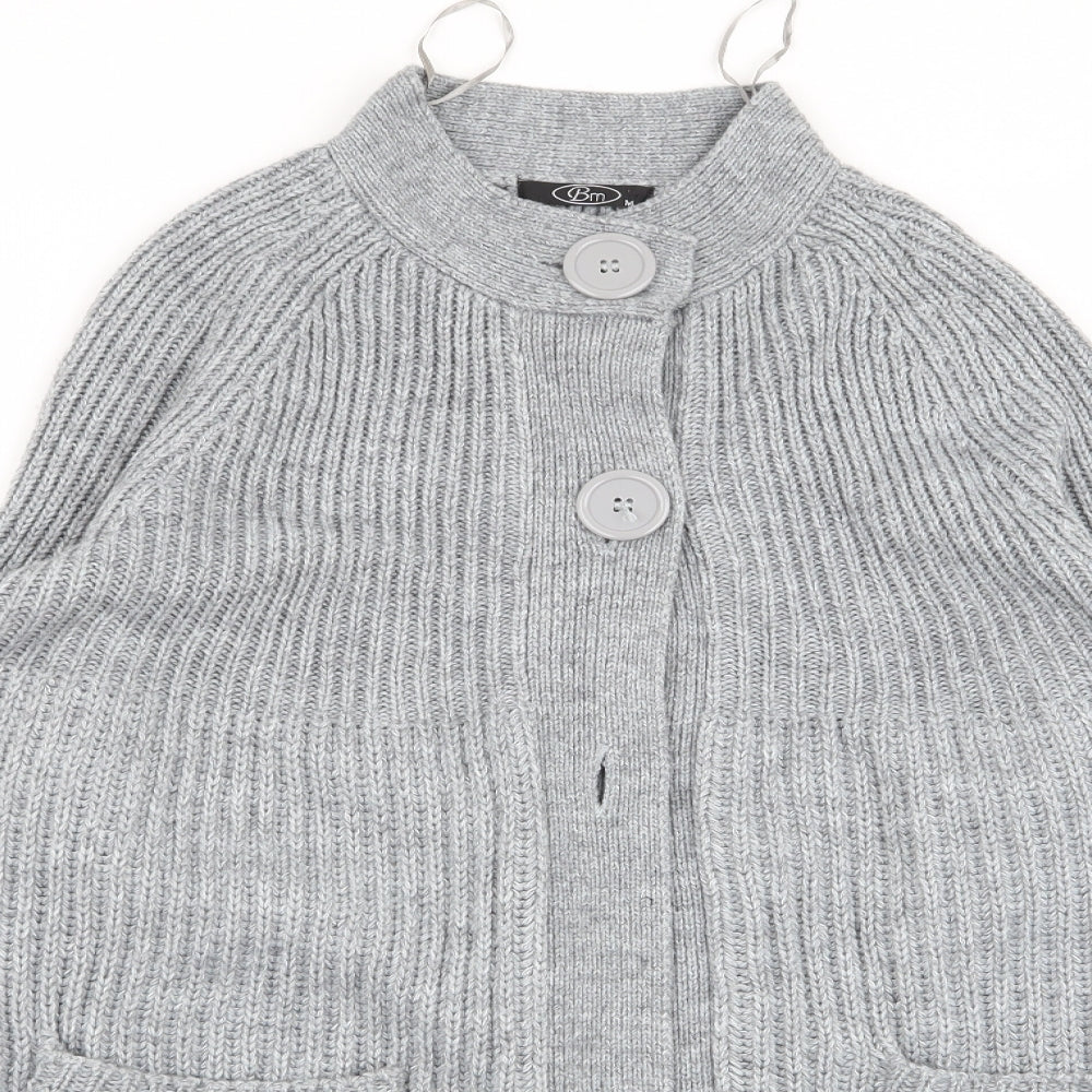 BM Womens Grey   Cardigan Jumper Size M