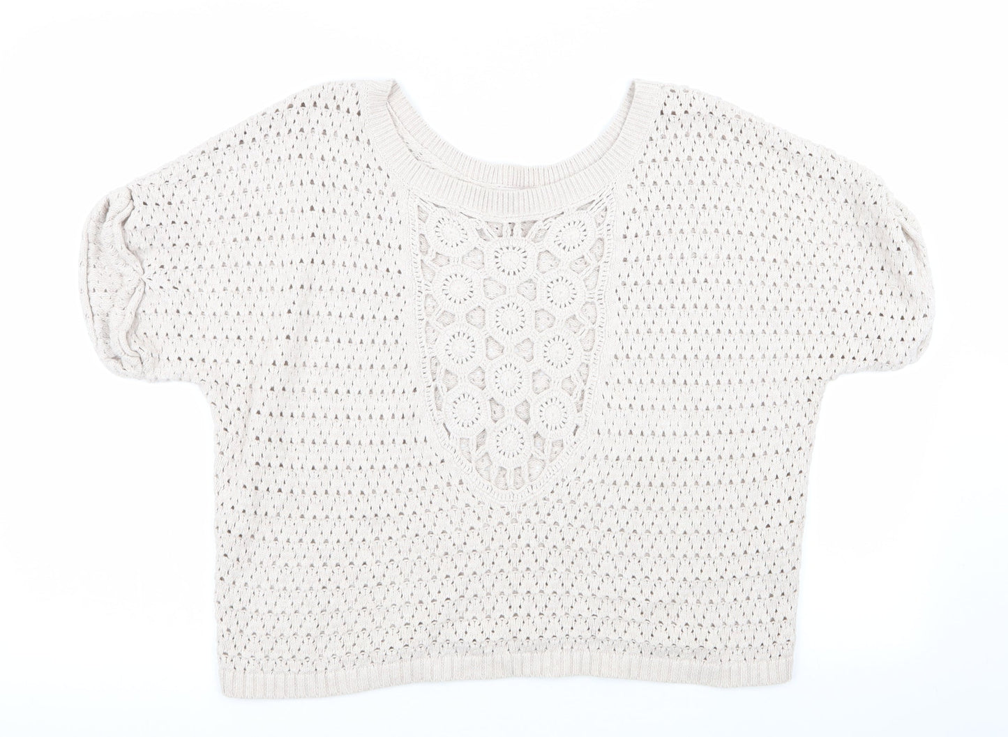 River Island Womens Beige Geometric  Pullover Jumper Size 8
